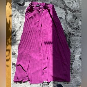 Zara hot pink pleated midi skirt, lightweight